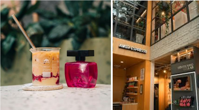 No mês do café, o Boticário Lab em Pinheiros convida para experiências na cafeteria Amor Espresso, com 20% de desconto em cafés e bebidas inspiradas em fragrâncias
