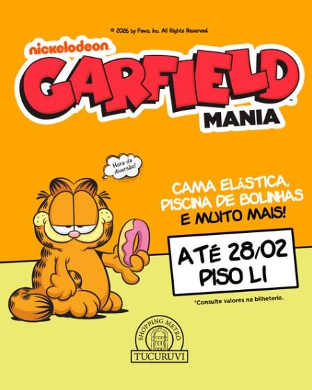 Shopping Metrô Tucuruvi anima as férias das crianças com o Parque do Garfield